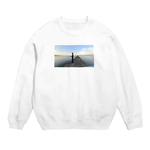 防波堤で釣りがしたい Crew Neck Sweatshirt