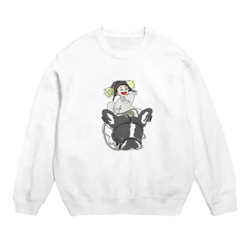 犬と少女 Crew Neck Sweatshirt