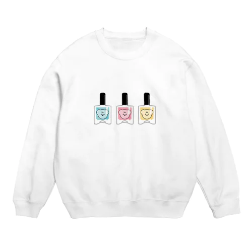 ポメクマ（ネイル柄） Crew Neck Sweatshirt