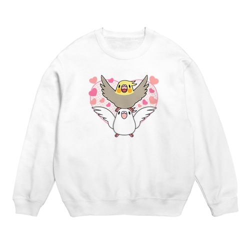 ラブリーオカメインコ【まめるりはことり】 Crew Neck Sweatshirt