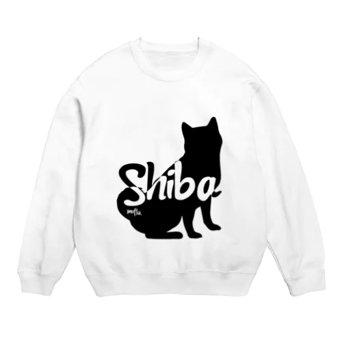 01柴犬 黒シルエット Crew Neck Sweatshirt