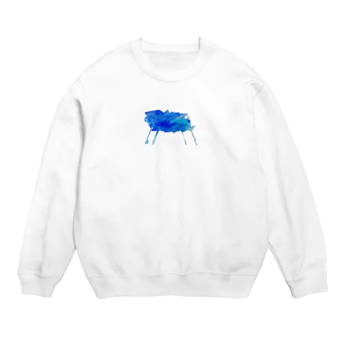 青い絵具ぶっかけちゃった Crew Neck Sweatshirt