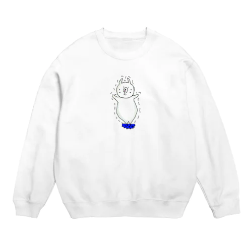 バランスをとるのに必死だけど口が開いちゃう犬 Crew Neck Sweatshirt