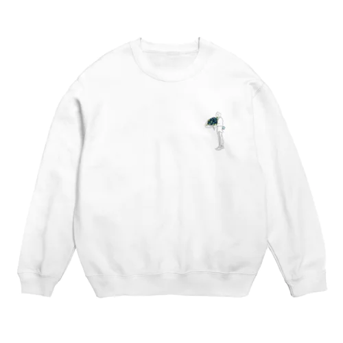 rose(blue).black_point Crew Neck Sweatshirt