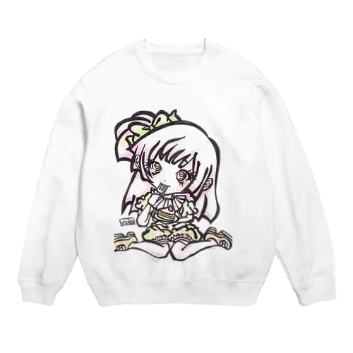 ケーキをハムハム♡ Crew Neck Sweatshirt