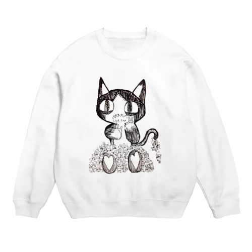 がぶがぶねこ Crew Neck Sweatshirt