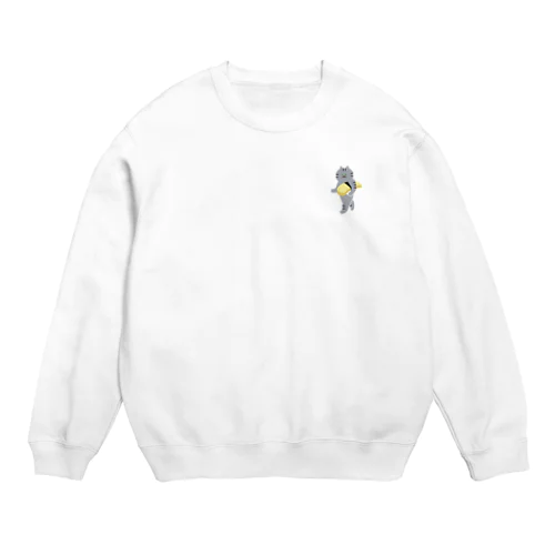 【小】玉子の握り寿司をのんびり運ぶねこ Crew Neck Sweatshirt