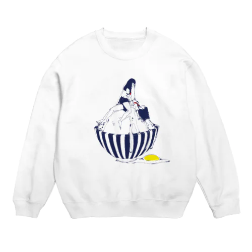 女子高生のたまごかけごはん Crew Neck Sweatshirt