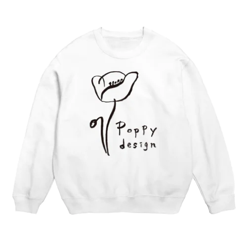 Poppy design 黒ライン Crew Neck Sweatshirt