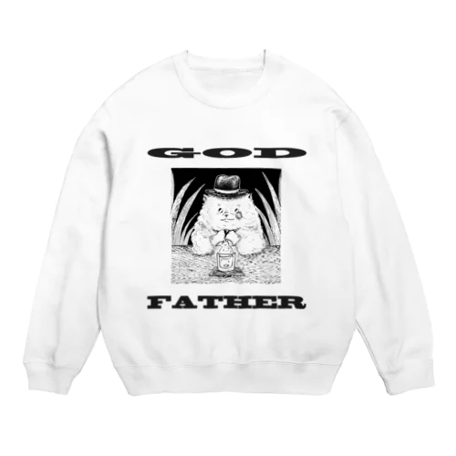 ゴッドファーザーなポメラニアン Crew Neck Sweatshirt