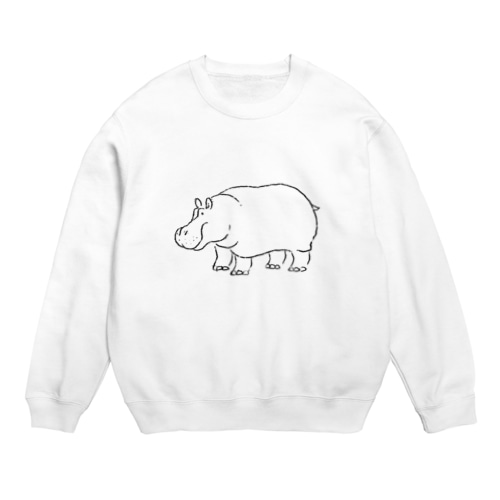 カバさん（立ち） Crew Neck Sweatshirt