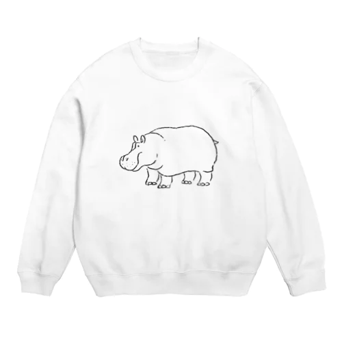 カバさん（立ち） Crew Neck Sweatshirt