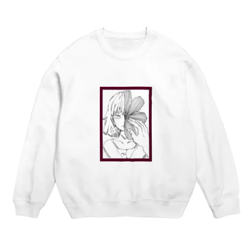 秋桜と少女 Crew Neck Sweatshirt