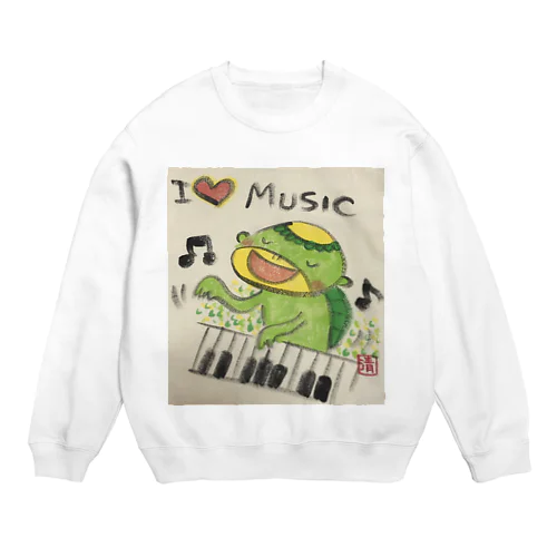ピアノかっぱくん Piano Kappa-kun Crew Neck Sweatshirt