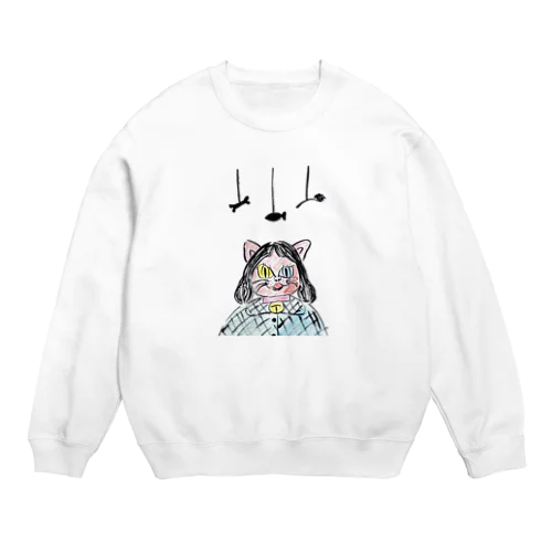 【 数量限定 】 「 キャット少女 」 猫 Tシャツ 帽子 など Crew Neck Sweatshirt