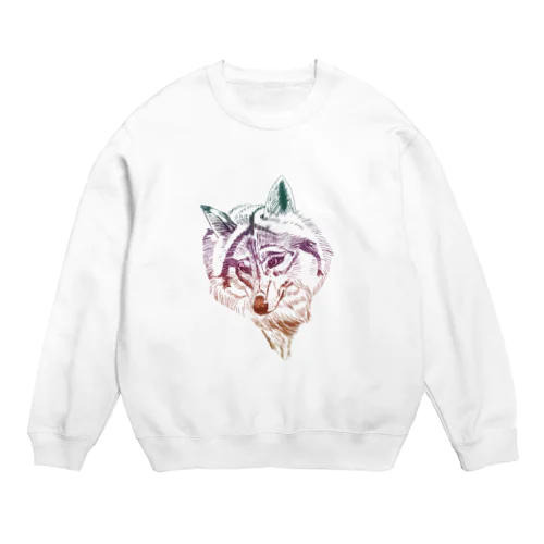 カラフル ウルフ Crew Neck Sweatshirt