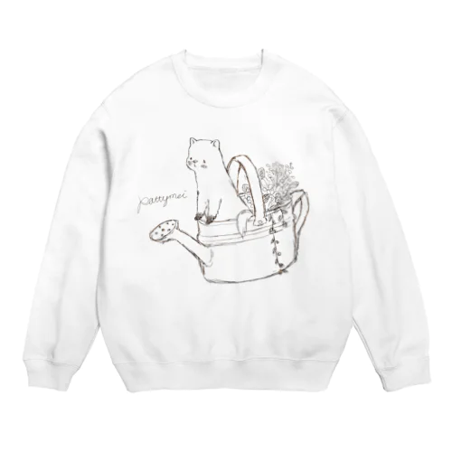 ブリキのジョウロとテン　モノクロ Crew Neck Sweatshirt