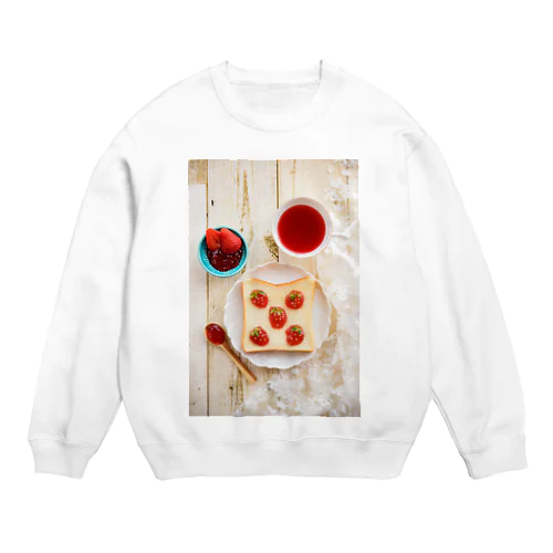 いちごの朝ごはん Crew Neck Sweatshirt