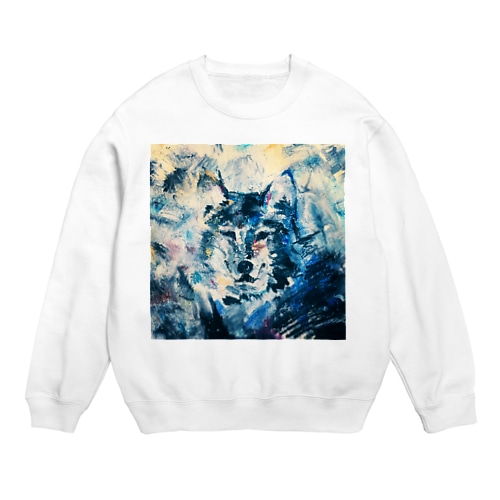 オオカミ（青魚色） Crew Neck Sweatshirt