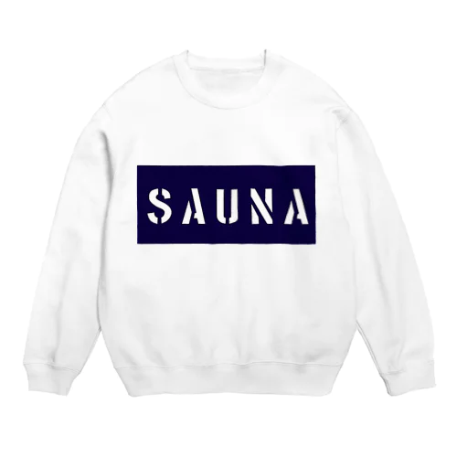 サウナ  ミリタリーステンシル風  ネイビー   Crew Neck Sweatshirt