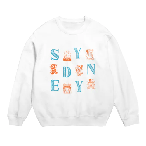 🌍 世界のまち 🇦🇺 オーストラリア・シドニー (オレンジ) Crew Neck Sweatshirt