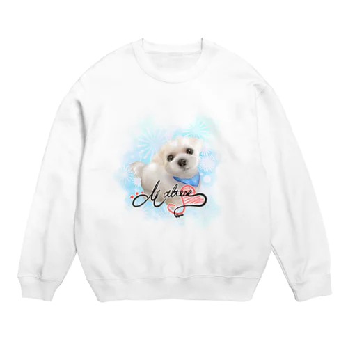 絵なんですマルチーズちゃん Crew Neck Sweatshirt