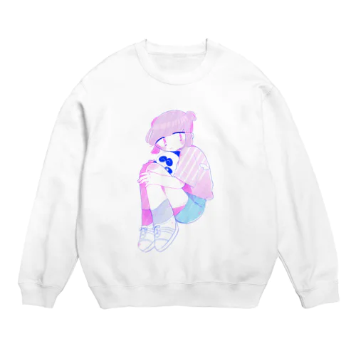 にこにこぱんだと女の子 Crew Neck Sweatshirt