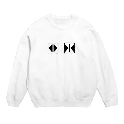 エレベーター　開いたり閉じたり　黒 Crew Neck Sweatshirt