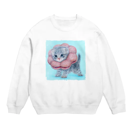 萌獣 猫 ポンデニャイオン：さくらもち Crew Neck Sweatshirt