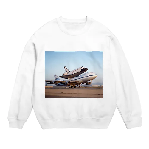 スペースシャトル＆ボーイング747改 Crew Neck Sweatshirt