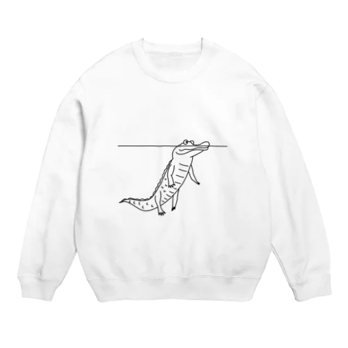 水中で変な格好してるワニ Crew Neck Sweatshirt