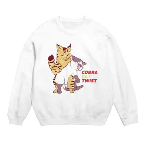 プロレスにゃんこ☆コブラツイスト Crew Neck Sweatshirt