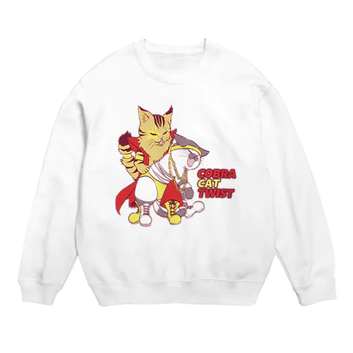 プロレスにゃんこ☆コブラツイスト~プロレス衣装カラーver~ Crew Neck Sweatshirt