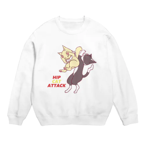 プロレスにゃんこ☆ヒップアタック Crew Neck Sweatshirt