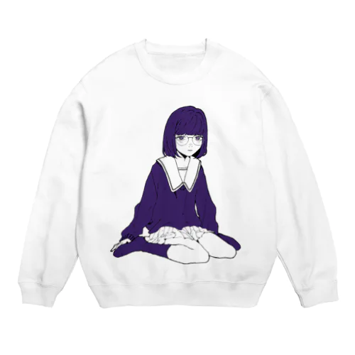 眼鏡JKちゃん Crew Neck Sweatshirt