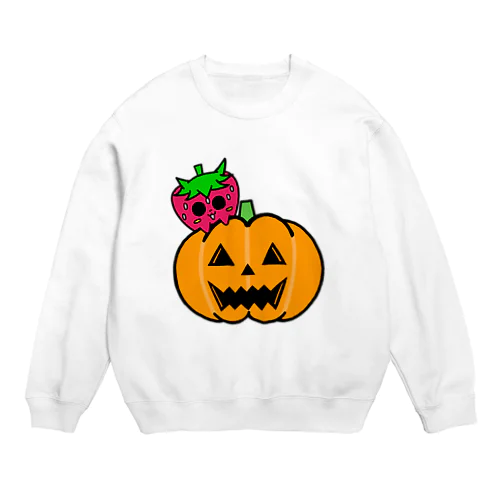 いちごのチーゴくん　ハロウィンかぼちゃ Crew Neck Sweatshirt