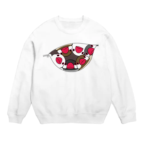 三密です！むちむち文鳥さん【まめるりはことり】 Crew Neck Sweatshirt