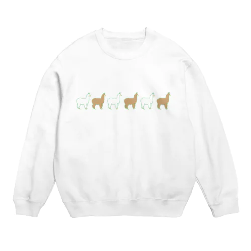 お散歩アルパカ Crew Neck Sweatshirt