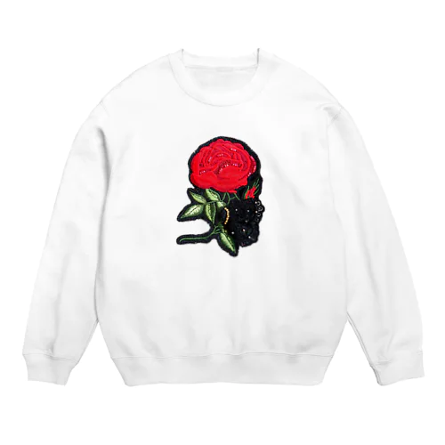 Girl's tattoo(薔薇) Crew Neck Sweatshirt