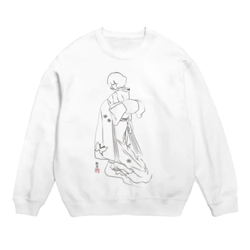 今だけ値下げ中！　蝶の背中「線画バージョン」 Crew Neck Sweatshirt