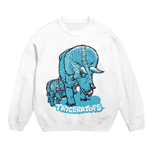 TRICERATOPS（成体と幼体） Crew Neck Sweatshirt