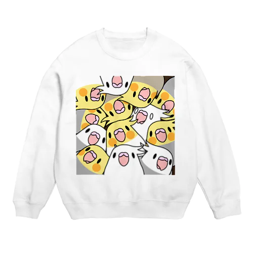 みっちりむっちり過密オカメインコさん【まめるりはことり】 Crew Neck Sweatshirt