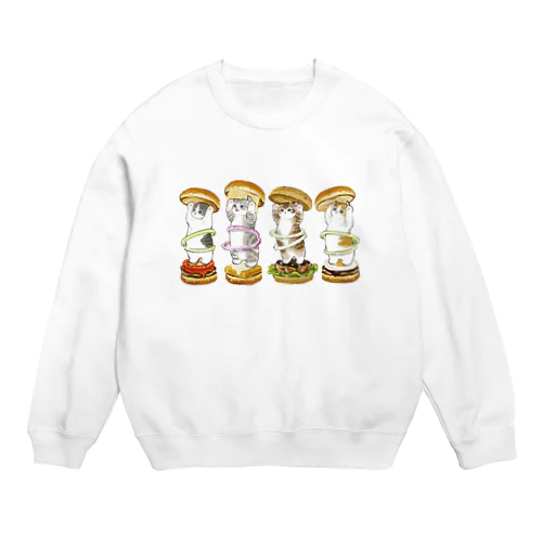 にゃんこバーガー Crew Neck Sweatshirt