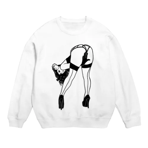 ピンナップガール うの（黒線） Crew Neck Sweatshirt