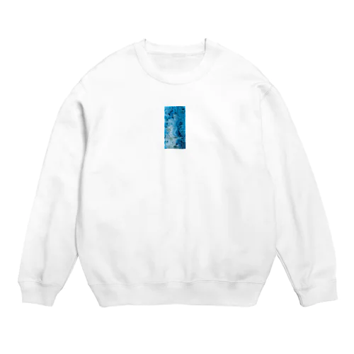 天然石 ターコイズ 大理石 ブルー 青 Crew Neck Sweatshirt