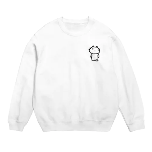 しろいねこのやつ Crew Neck Sweatshirt