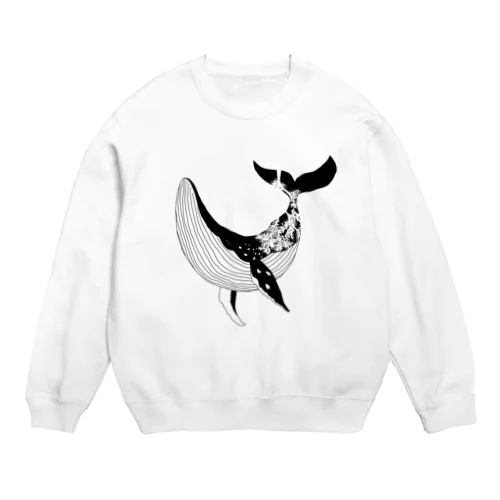 桜吹雪くくじら（改定） Crew Neck Sweatshirt