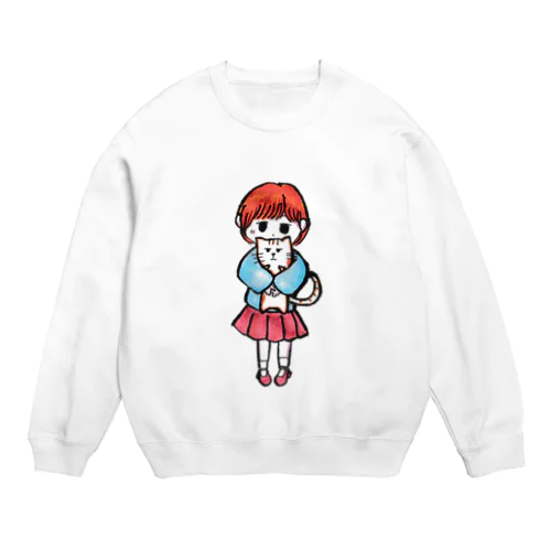 ふてねことわたし Crew Neck Sweatshirt