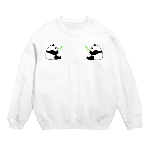 笹を食べるパンダ Crew Neck Sweatshirt