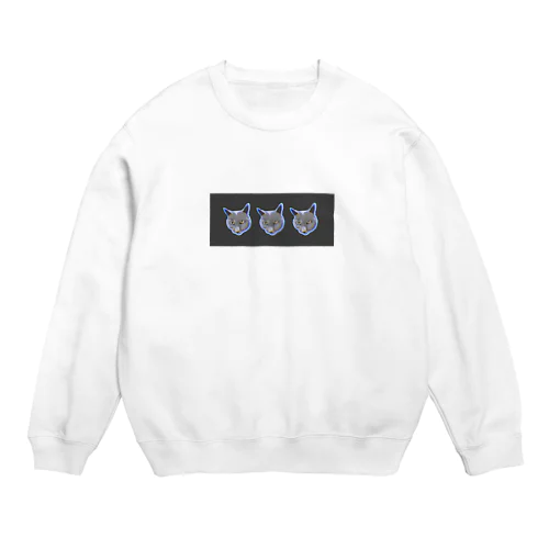 パーティーロシアンブルー(黒) Crew Neck Sweatshirt